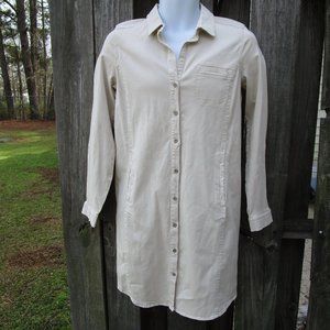 J.Jill Live In Chino Sz 4 Cotton Shirt Dress  Tunic Pebble Pockets New with tags